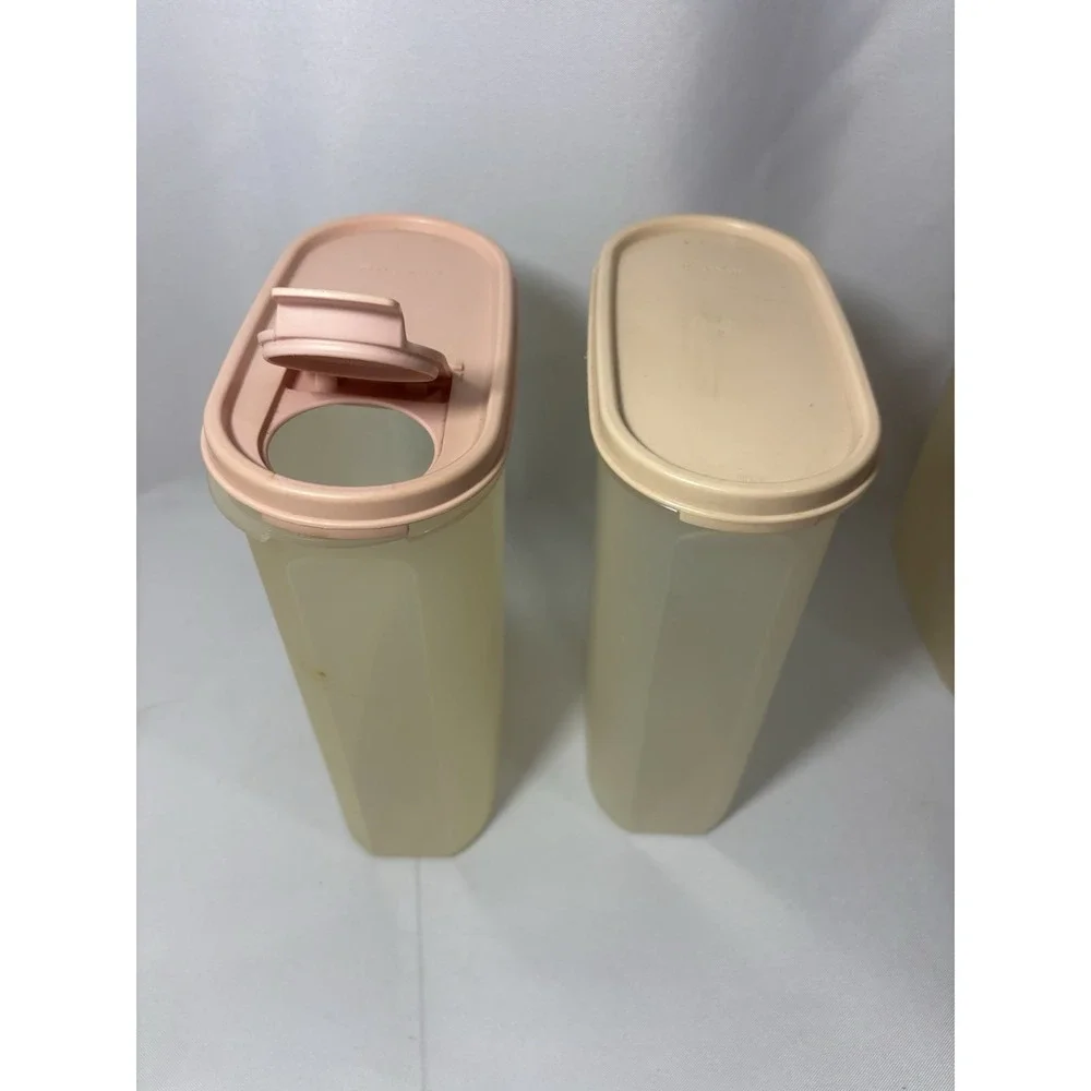 Lot Of 49 Vintage Tupperware Pink Spice Rack with Carousel, Cups, Cereal